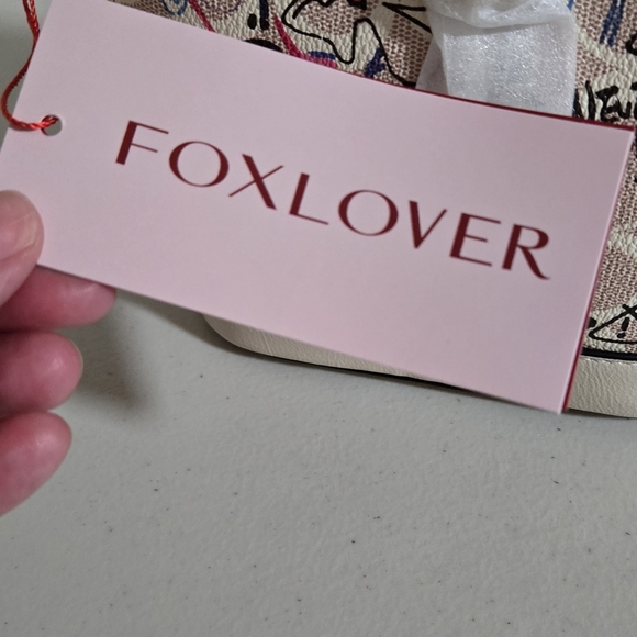 NWT Foxlover PU Leather Graffiti Teddy Bear Luxury Feel Small Bucket Bag - Picture 11 of 11